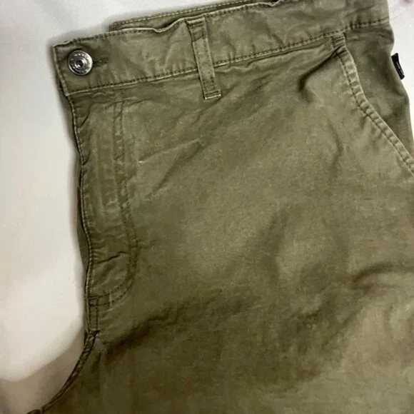 Oakley Custom Fit Grey Greenish Chino Trousers Mens Size W36 L32 Stretch Zip - Picture 3 of 5